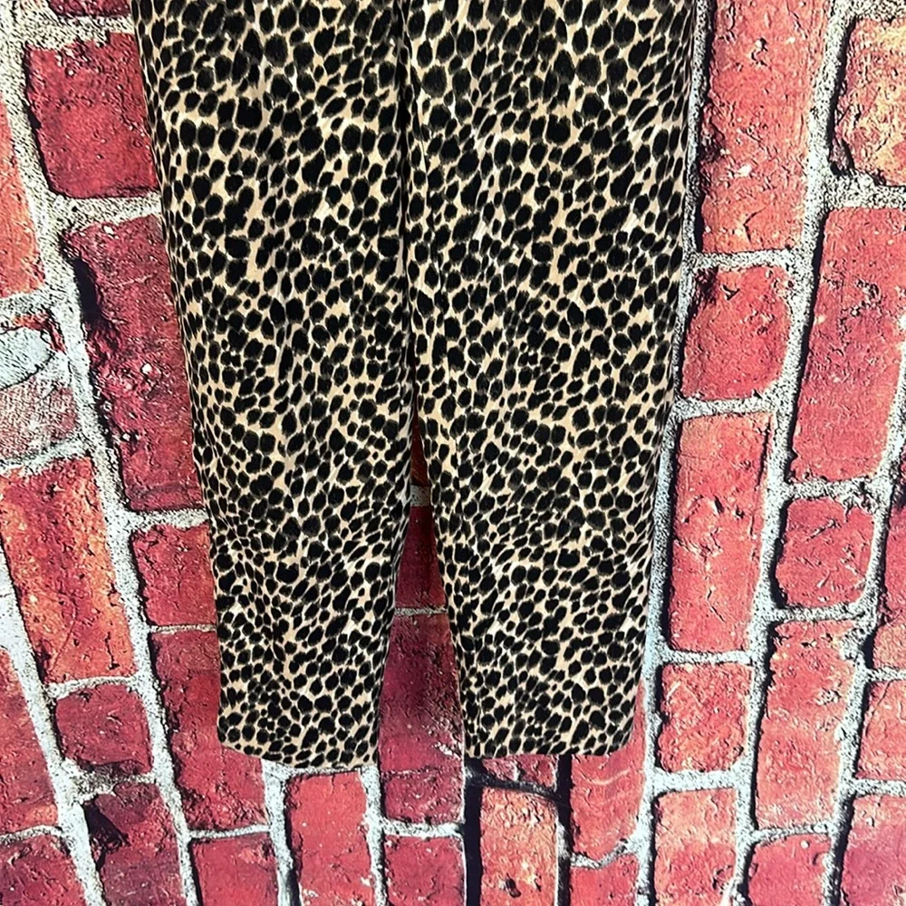 J.crew Leopard wide-leg cropped Jamie pant with elastic waist size 00 - Picture 4 of 11